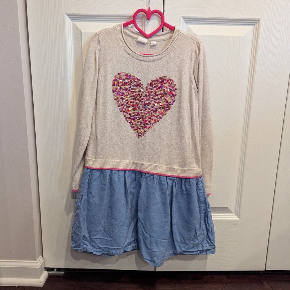 Girls' Heart Sweater Dress